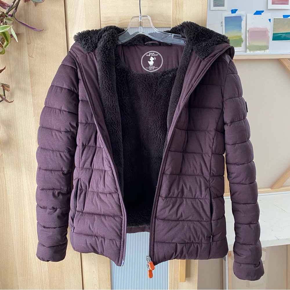 Save the Duck Women’s Small Purple Puffer Jacket